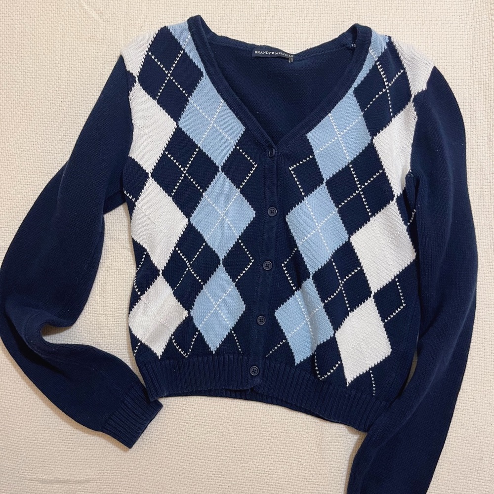brandy melville blue elizabeth argyle cardigan